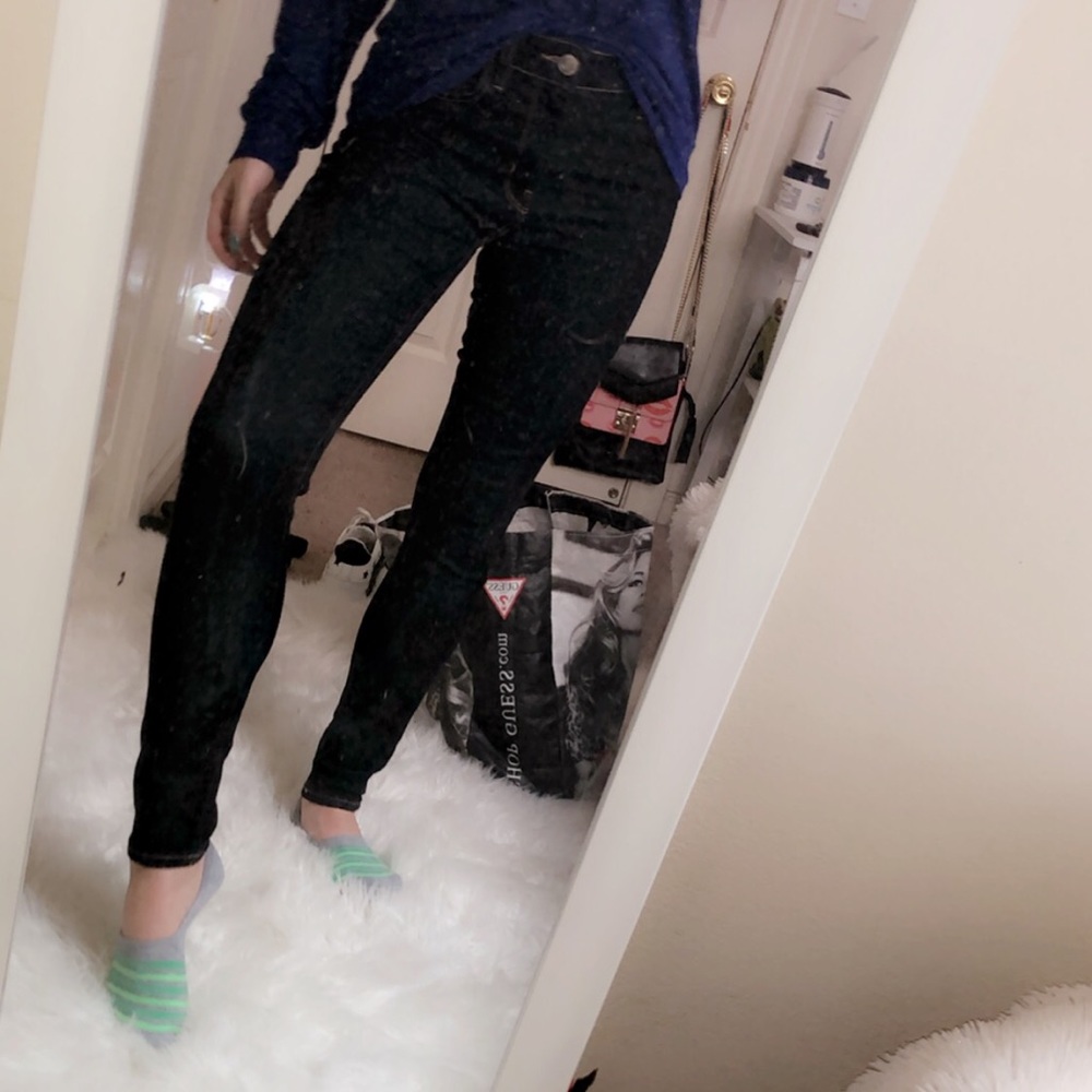 Dark blue denim jeans